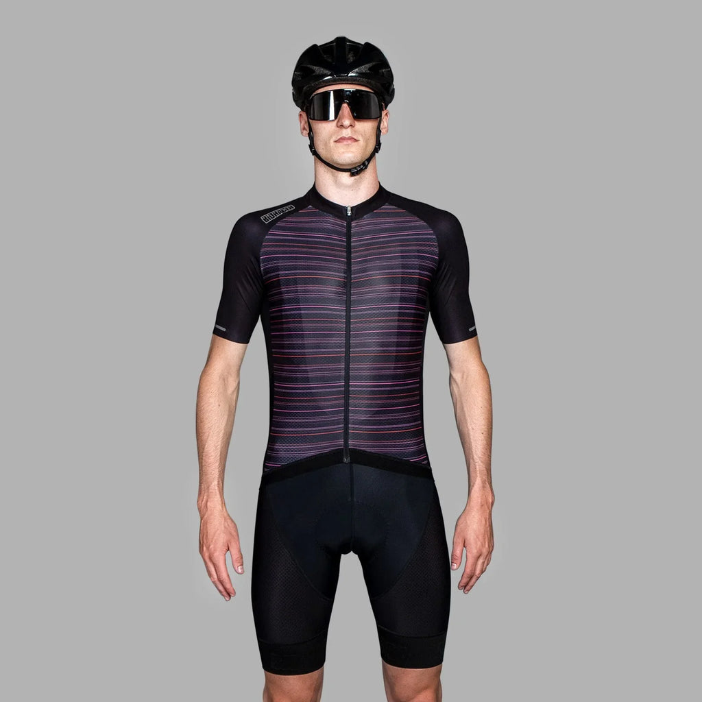 Bioracer Men's Sprinter Jersey Coldblack (Light Kingpin Red) - Large